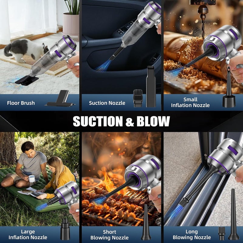 WINWEND Car Vacuum Cleaner High Power - 22000PA Portable Car Vacuums 4 in 1 Compressed Air Duster & Blower Hand Held Vacuum Cordless with Brushless Motor for Cars Home Office Camping Ideal Gifts for Men women - Image 2